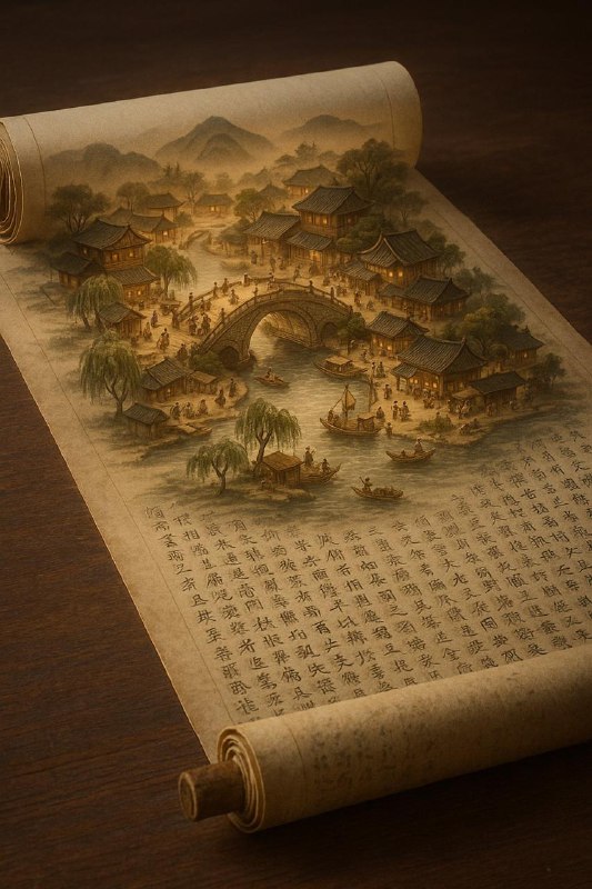 在古代卷轴上浮现迷你 3D 场景工具：sora 或者 GPT-4o注意：修改【】中的内容为你喜欢的主题，比如：- 【登鹳雀楼 白日依山尽，黄河入海流