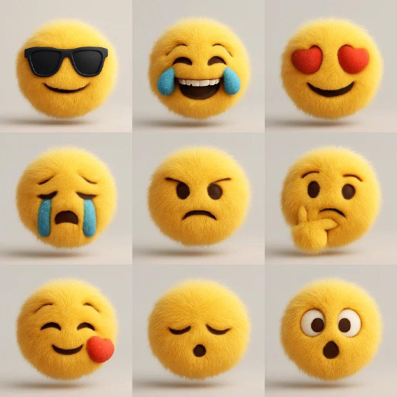 将一个简单平面的矢量图标 [💩] 转化为柔软、立体、毛茸茸的可爱物体