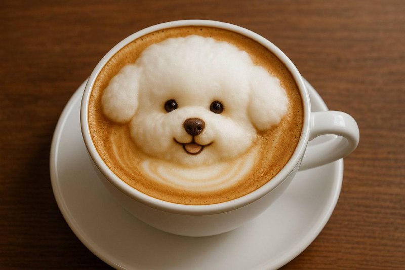 提示词（带照片）：一杯卡布奇诺，拉花的图案很好的还原了照片上的头像提示词（不带照片）：一杯卡布奇诺，拉花的图案显示成【一只比熊犬】#中文 #宝玉 #prompt #生图提示词（带照片）：一杯卡布奇诺，拉花的图案很好的还原了照片上的头像提示词（不带照片）：一杯卡布奇诺，拉花的图案显示成【一只比熊犬】#中文 #宝玉 #prompt #生图