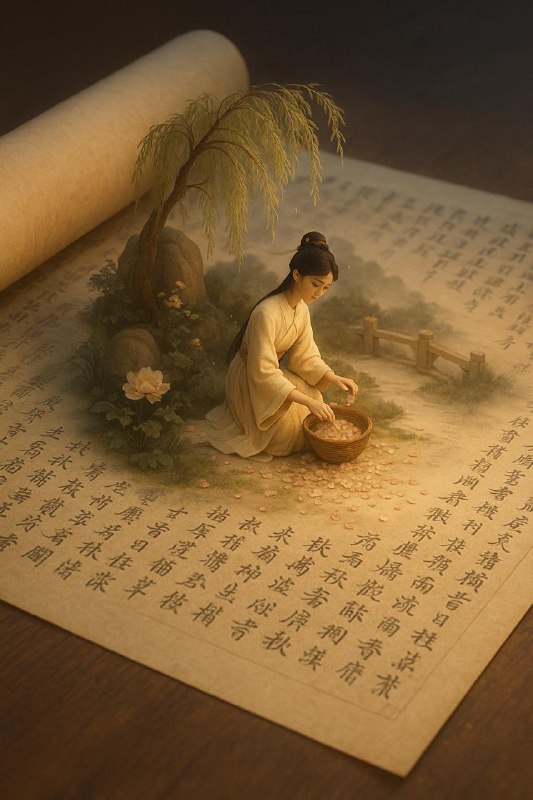 在古代卷轴上浮现迷你 3D 场景工具：sora 或者 GPT-4o注意：修改【】中的内容为你喜欢的主题，比如：- 【登鹳雀楼 白日依山尽，黄河入海流