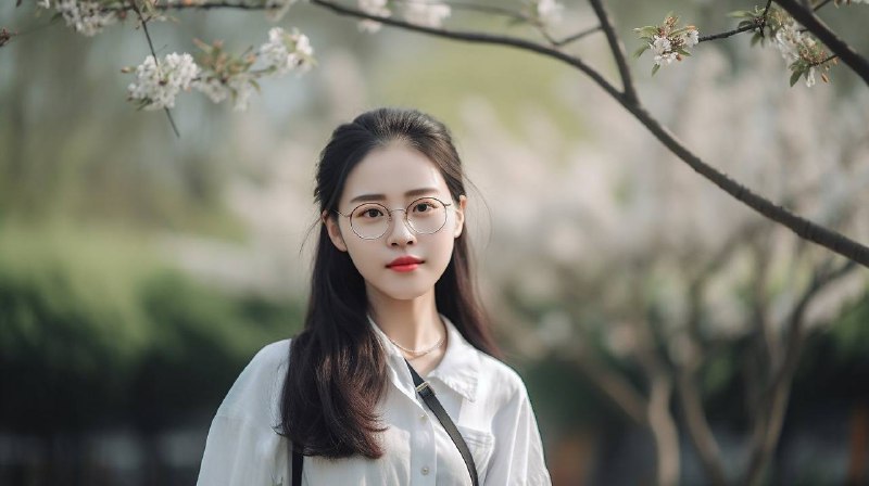 A Chinese 18-year-old girl, student, white shirt, happy girl, smiling face, black hair, standing, in 2020, at university, spring season, the roadside is full of crabapple blossoms, hyper realistic portrait photography, pale skin, wide shot, natural lighting, Nikon NIKKOR Z, 85mm f1. 8 S --ar 16:9 --v 5#生图 #prompt #MidjourneyA Chinese 18-year-old girl, student, white shirt, happy girl, smiling face, black hair, standing, in 2020, at university, spring season, the roadside is full of crabapple blossoms, hyper realistic portrait photography, pale skin, wide shot, natural lighting, Nikon NIKKOR Z, 85mm f1. 8 S --ar 16:9 --v 5#生图 #prompt #Midjourney