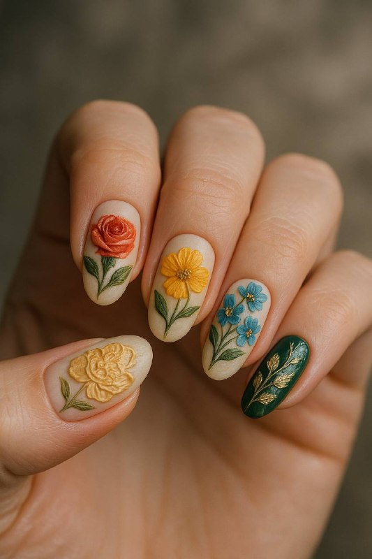 让 AI 帮你设计美甲图案提示词1:请给我推荐下一款美甲设计